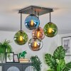 Gastor Plafonnier, Boule lumineuse Bleu, Chrome, Vert, Cuivré, Fumé, 5 lumières