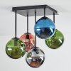 Gastor Plafonnier, Boule lumineuse Bleu, Chrome, Vert, Cuivré, Fumé, 5 lumières
