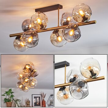 Ripoll Plafonnier, Boule lumineuse Or, Noir, 8 lumières