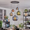Koyoto Suspension, Boule lumineuse, Suspension Bleu, Chrome, Vert, Cuivré, Fumé, 5 lumières