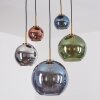 Koyoto Suspension, Boule lumineuse, Suspension Or, Noir, 5 lumières