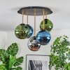 Gastor Plafonnier, Boule lumineuse 45 cm Laiton, Noir, 5 lumières
