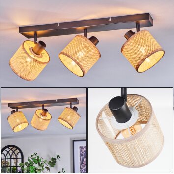 Sabadim Plafonnier, Spot de plafond Noir, 3 lumières