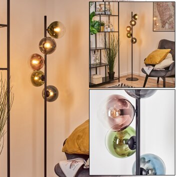 Gastor Boule lumineuse, Lampadaire 33 cm Bleu, Vert, Clair, Cuivré, 5 lumières