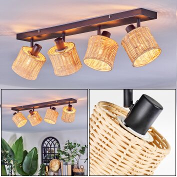 Cavaca Plafonnier, Spot de plafond Noir, 4 lumières