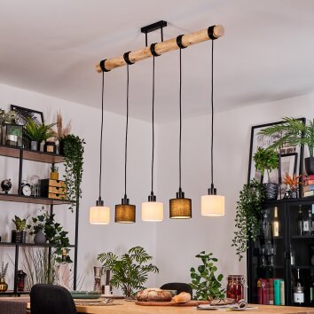Bassagoda Suspension, Suspension Écru, Noir, 5 lumières