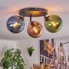 Gastor Plafonnier, Boule lumineuse Bleu, Vert, Cuivré, 3 lumières