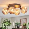 Chehalis Plafonnier, Boule lumineuse 30 cm Ambre, 4 lumières