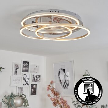 Plafonnier Buren LED Nickel mat, 1 lumière