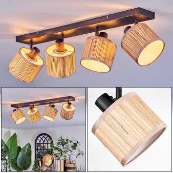 Bongal Plafonnier, Spot de plafond Noir, 4 lumières