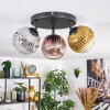 Ripoll Plafonnier, Boule lumineuse Chrome, Or, Clair, Cuivré, Fumé, 3 lumières