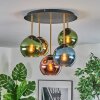Koyoto Plafonnier, Boule lumineuse 45 cm Laiton, Noir, 5 lumières