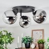 Chehalis Plafonnier, Boule lumineuse 49 cm Chrome, Clair, Fumé, 3 lumières