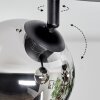 Chehalis Plafonnier, Boule lumineuse 49 cm Chrome, Clair, Fumé, 3 lumières