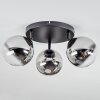 Chehalis Plafonnier, Boule lumineuse 49 cm Chrome, Clair, Fumé, 3 lumières