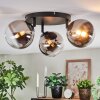Chehalis Plafonnier, Boule lumineuse 49 cm Chrome, Clair, Fumé, 3 lumières
