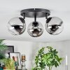 Chehalis Plafonnier, Boule lumineuse 49 cm Chrome, Clair, Fumé, 3 lumières