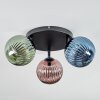 Chehalis Plafonnier, Boule lumineuse Bleu, Vert, Cuivré, 3 lumières