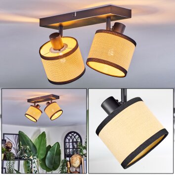 Chellas Plafonnier, Spot de plafond Noir, 2 lumières