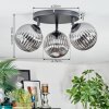 Chehalis Plafonnier, Boule lumineuse 25 cm Fumé, 3 lumières