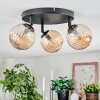 Chehalis Plafonnier, Boule lumineuse Ambre, 3 lumières