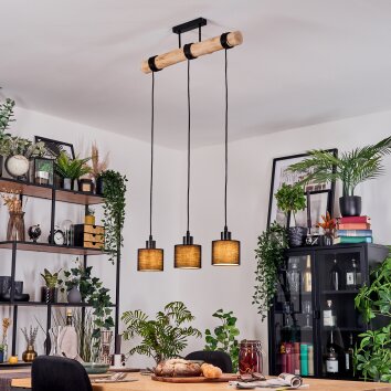 Bassagoda Suspension, Suspension Écru, Noir, 3 lumières