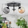 Chehalis Plafonnier, Boule lumineuse 44 cm Ambre, Clair, Fumé, 3 lumières