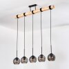 Koyoto Suspension, Boule lumineuse, Suspension Écru, Noir, 5 lumières