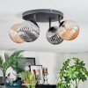 Chehalis Plafonnier, Boule lumineuse Ambre, Fumé, 4 lumières