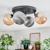 Chehalis Plafonnier, Boule lumineuse Ambre, Fumé, 4 lumières