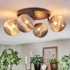 Chehalis Plafonnier, Boule lumineuse Ambre, Fumé, 4 lumières
