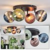Chehalis Plafonnier, Boule lumineuse 30 cm Bleu, Vert, Cuivré, 4 lumières