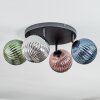 Chehalis Plafonnier, Boule lumineuse Bleu, Vert, Cuivré, Fumé, 4 lumières