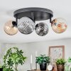 Chehalis Plafonnier, Boule lumineuse Ambre, Fumé, 4 lumières