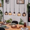 Koyoto Suspension, Boule lumineuse, Suspension Écru, Noir, 5 lumières
