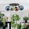 Chehalis Plafonnier, Boule lumineuse Bleu, Vert, Cuivré, 4 lumières
