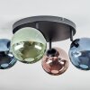 Chehalis Plafonnier, Boule lumineuse Bleu, Vert, Cuivré, 4 lumières