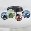 Chehalis Plafonnier, Boule lumineuse Bleu, Vert, Cuivré, 4 lumières