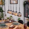 Ripoll Suspension, Boule lumineuse, Suspension Écru, Noir, 5 lumières