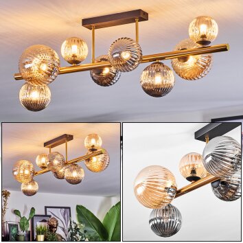 Chehalis Plafonnier, Boule lumineuse Or, Noir, 8 lumières