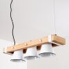 Suspension Oksbol Brun, Bois clair, Blanc, 3 lumières