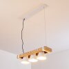 Suspension Oksbol Brun, Bois clair, Blanc, 3 lumières