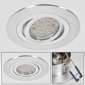 Spot encastrable  Monthois LED Chrome, Nickel mat, 1 lumière