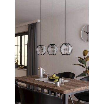 WAVERTON Suspension Luminaires Eglo Noir, 3 lumières