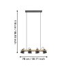 HORNWOOD-Z Suspension Luminaires Eglo LED Brun, Noir, 4 lumières, Changeur de couleurs