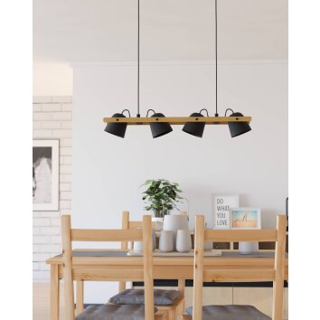 HORNWOOD-Z Suspension Luminaires Eglo LED Brun, Noir, 4 lumières, Changeur de couleurs HORNWOOD-Z Suspension Luminaires Eglo LED Brun, Noir, 4 lumières, Changeur de couleurs