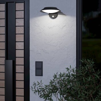 CERRISI Lampe solaire Luminaires Eglo LED Noir, 1 lumière, Détecteur de mouvement