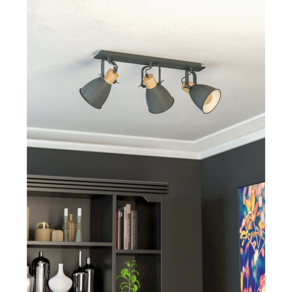 COSWARTH Plafonnier, Spot de plafond Luminaires Eglo Anthracite, Brun, Blanc opale main product photo