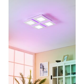PADROGIANO-Z Plafonnier Luminaires Eglo LED Blanc, Changeur de couleurs