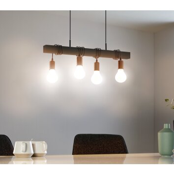 TOWNSHEND Suspension Luminaires Eglo Noir, 4 lumières TOWNSHEND Suspension Luminaires Eglo Noir, 4 lumières